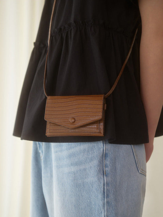 Mango Maniplease City Mirror Wallet Caramel