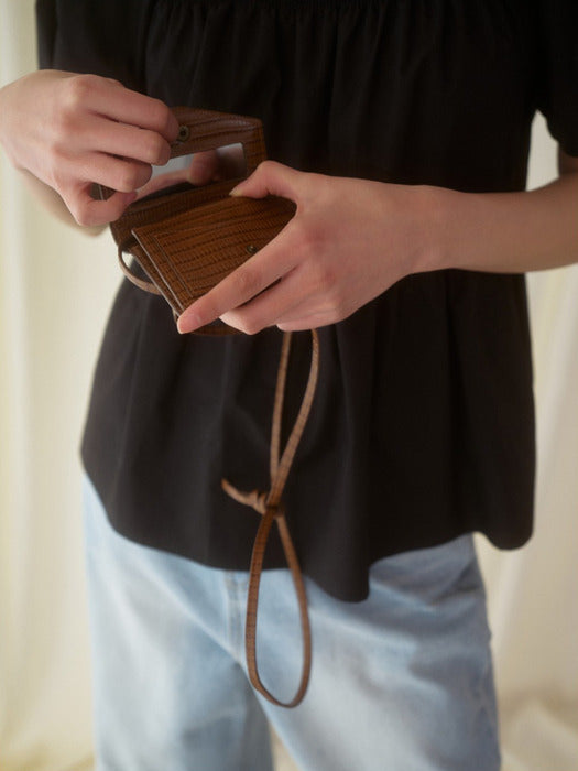 [Mango Maniplease] City Mirror WALLET_CARAMEL