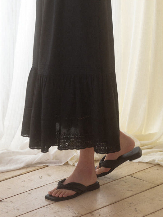 Mango Maniplease Leu Flip Flops Black