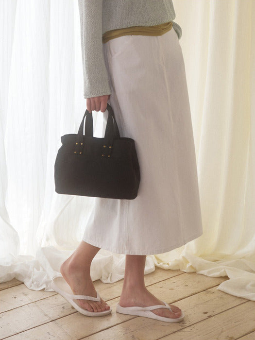 Mango Maniplease Beam Canvas Bag Black