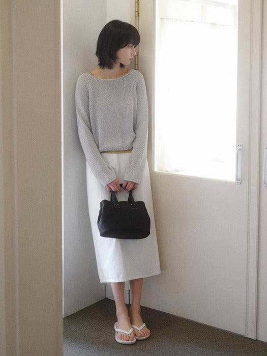 Mango Maniplease Beam Canvas Bag Black
