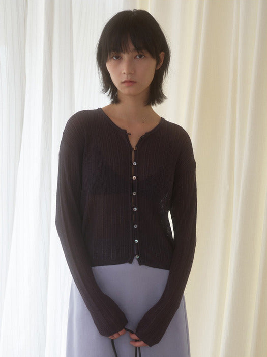 Mango Maniplease Sarubi Linen Cardigan Charcoal