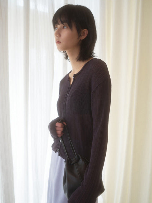 Mango Maniplease Sarubi Linen Cardigan Charcoal
