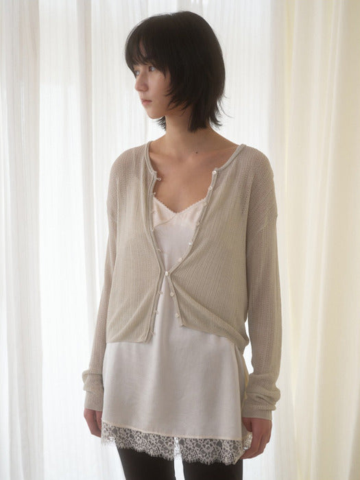 Mango Maniplease Sarubi Linen Cardigan Light Green