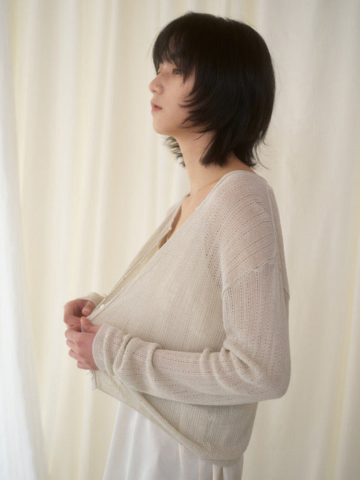 Mango Maniplease Sarubi Linen Cardigan Light Green