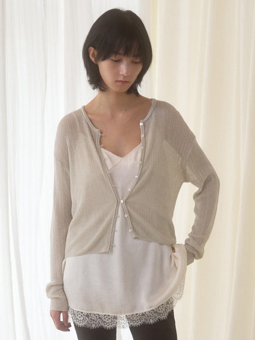 Mango Maniplease Sarubi Linen Cardigan Light Green