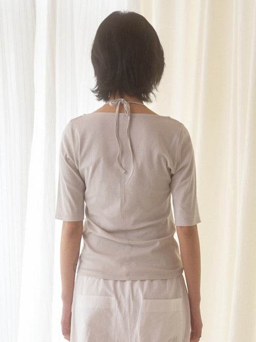Mango Maniplease Noon Halter Tee Creamy Grey