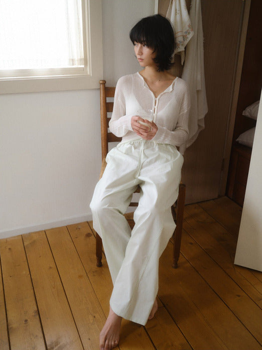 Mango Maniplease Salt Banding Pants Mint