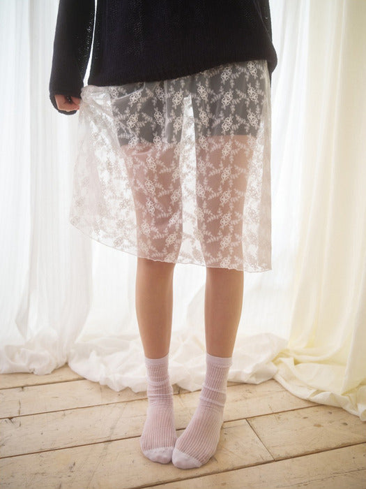 [Mango Maniplease] Sham Lace SKIRT_IVORY