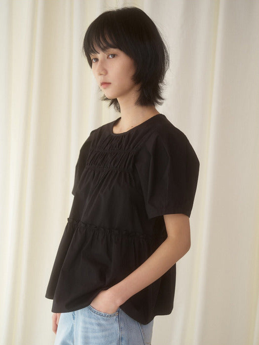 Mango Maniplease Chello Cotton Blouse Black