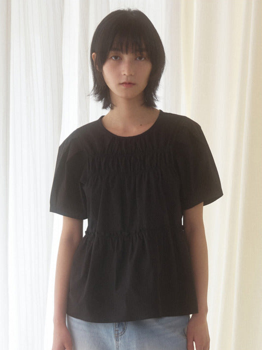 Mango Maniplease Chello Cotton Blouse Black
