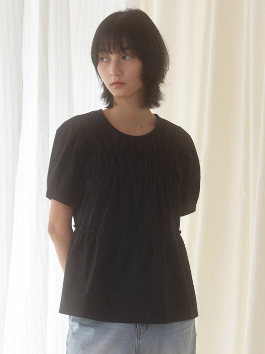 Mango Maniplease Chello Cotton Blouse Black