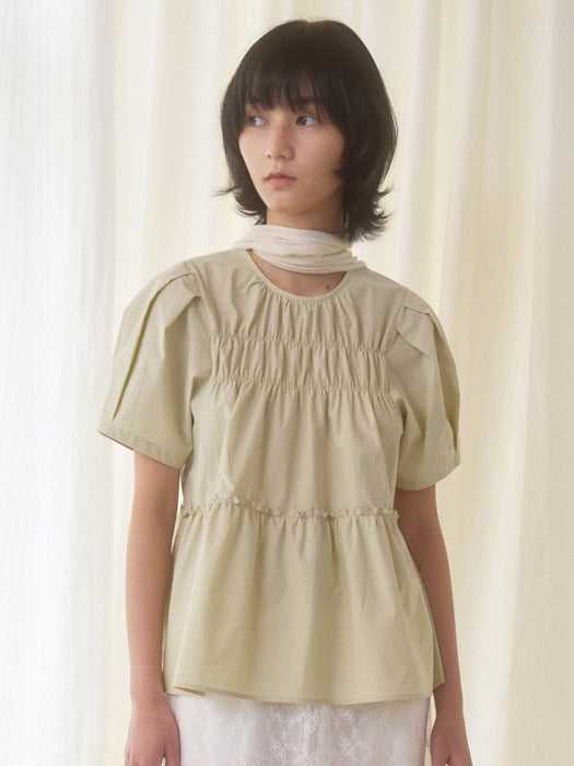 [Mango Maniplease] Chello Cotton BLOUSE_LIME