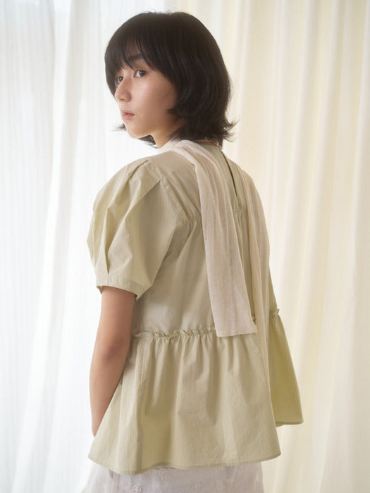 [Mango Maniplease] Chello Cotton BLOUSE_LIME