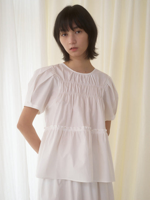 Mango Maniplease Chello Cotton Blouse Ivory