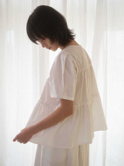 Mango Maniplease Chello Cotton Blouse Ivory