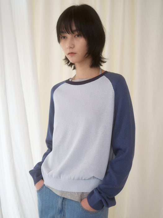 Mango Maniplease Herrit Raglan Knit Blue