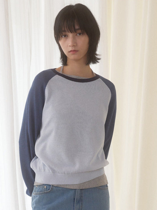 Mango Maniplease Herrit Raglan Knit Blue