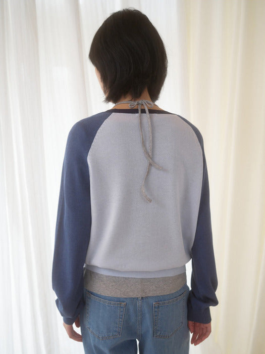 Mango Maniplease Herrit Raglan Knit Blue