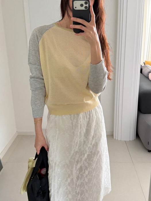 Mango Maniplease Herrit Raglan Knit Yellow