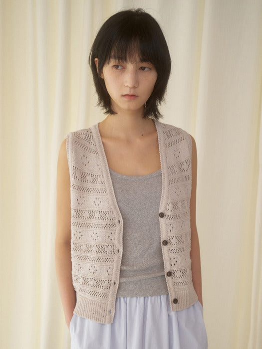Mango Maniplease Elmo Knit Vest Greige