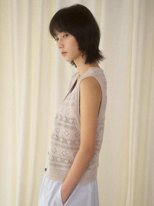 Mango Maniplease Elmo Knit Vest Greige