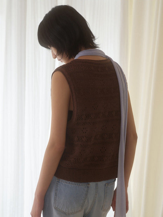 Mango Maniplease Elmo Knit Vest Brown