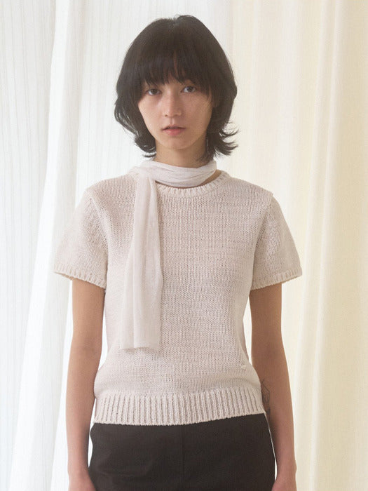 Mango Maniplease Majo Cotton Knit Ivory