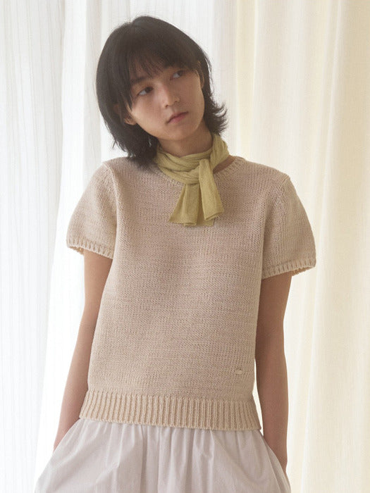 Mango Maniplease Majo Cotton Knit Natural