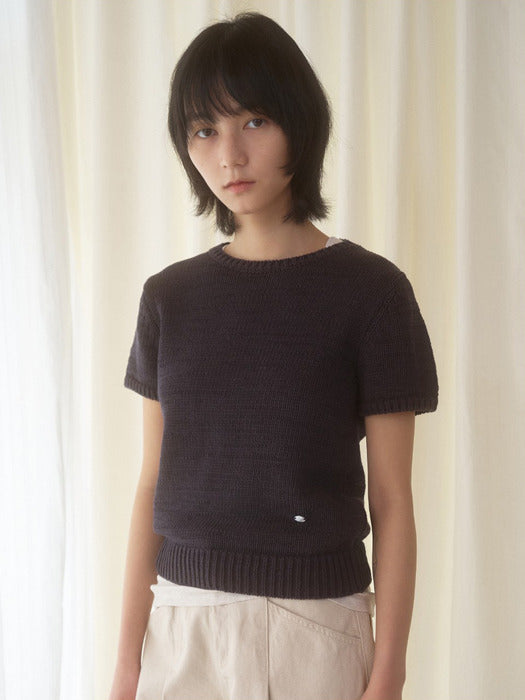 Mango Maniplease Majo Cotton Knit Charcoal