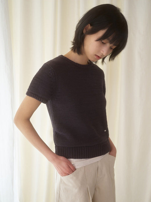 Mango Maniplease Majo Cotton Knit Charcoal