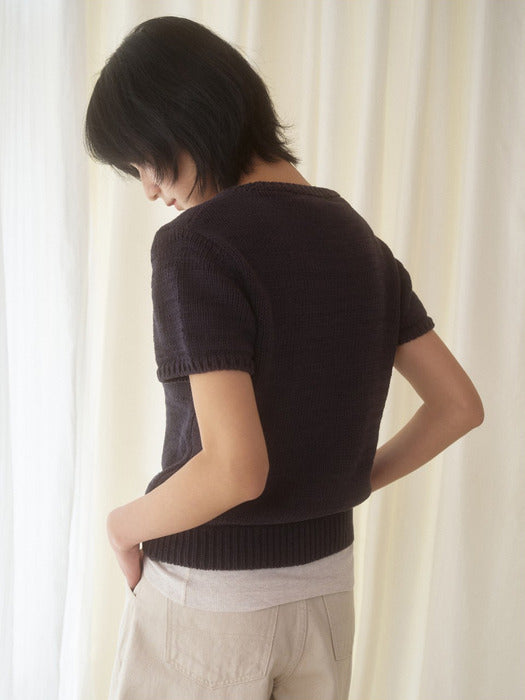 Mango Maniplease Majo Cotton Knit Charcoal