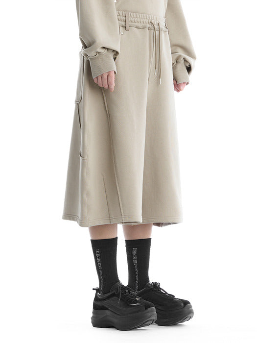Wconcept_Treemingbird Tmb Raw Cut Balloon Bermuda Set-Up Shorts [ Beige ]