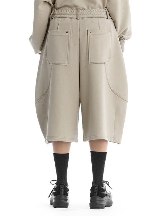 Wconcept_Treemingbird Tmb Raw Cut Balloon Bermuda Set-Up Shorts [ Beige ]