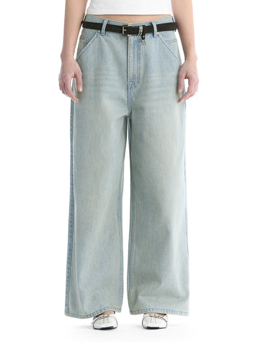 Wconcept_Treemingbird Tonal Wide Denim Pants [ Light Blue ]