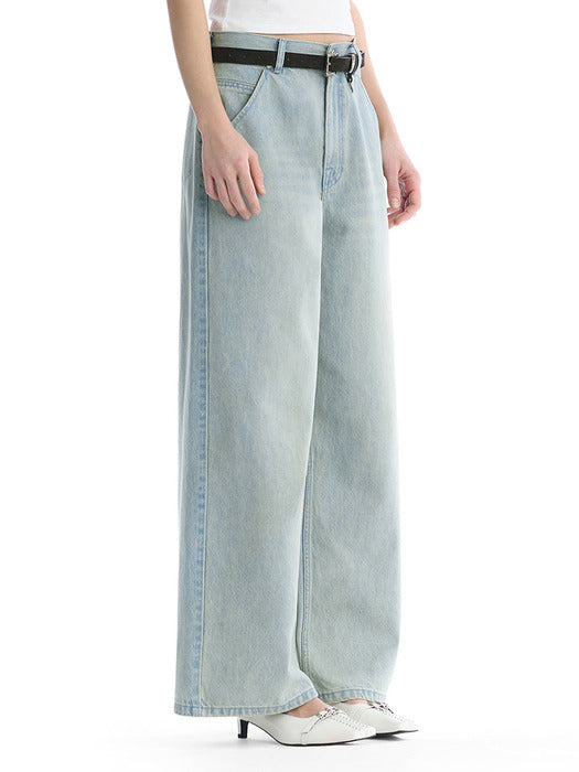 Wconcept_Treemingbird Tonal Wide Denim Pants [ Light Blue ]