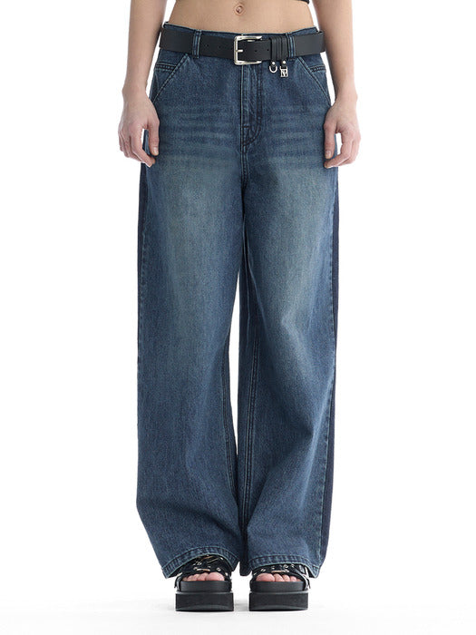 Wconcept_Treemingbird Tonal Wide Denim Pants [ Blue ]