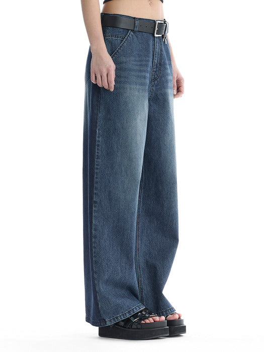 Wconcept_Treemingbird Tonal Wide Denim Pants [ Blue ]