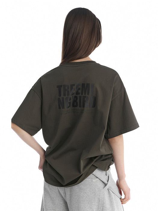 Wconcept_Treemingbird Oversized Graphic T-Shirts [ Brown ]