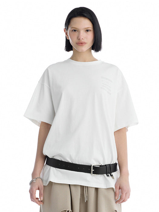 Wconcept_Treemingbird Oversized Graphic T-Shirts [ White ]