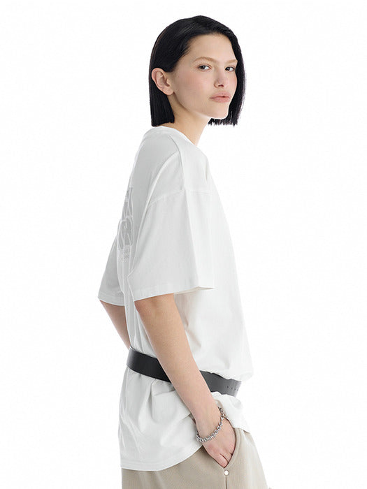 Wconcept_Treemingbird Oversized Graphic T-Shirts [ White ]