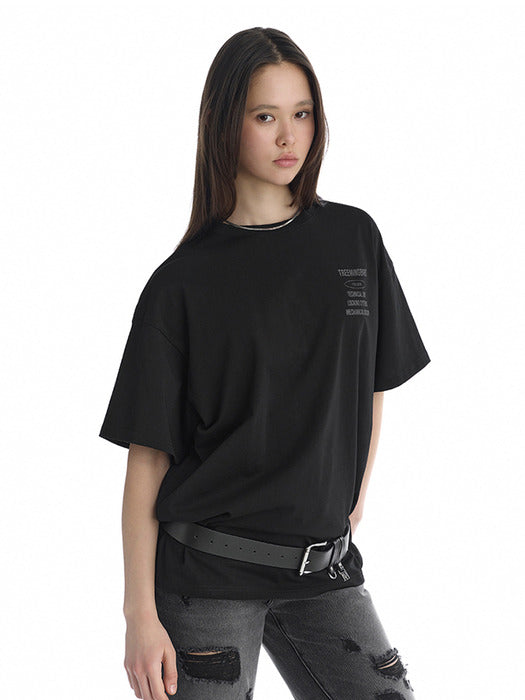 Wconcept_Treemingbird Oversized Graphic T-Shirts [ Black ]