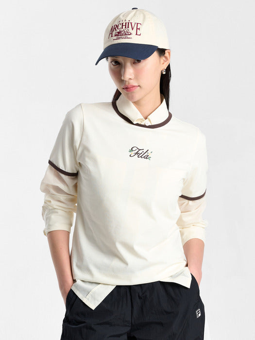 [fila] Coldwave+ Ringer Modified Logo Short-Sleeve T-Shirt_FS262RS01F005_175
