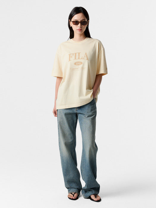 Fila Pigment Washing Lettering Short-Sleeve T-shirt 717