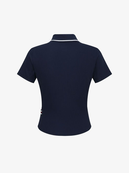 [fila] Women's Ribbed Crop Collar Short-Sleeve T-Shirt_FS262TS11F001_472