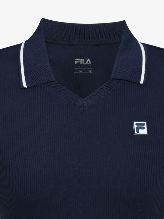 [fila] Women's Ribbed Crop Collar Short-Sleeve T-Shirt_FS262TS11F001_472