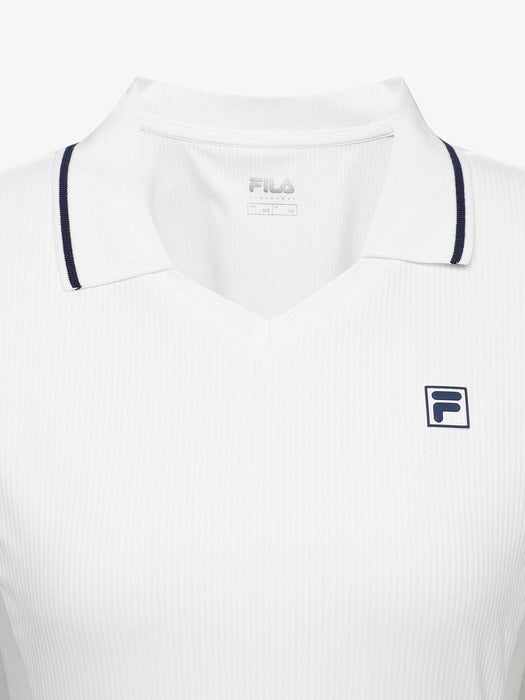 [fila] Women's Ribbed Crop Collar Short-Sleeve T-Shirt_FS262TS11F001_191