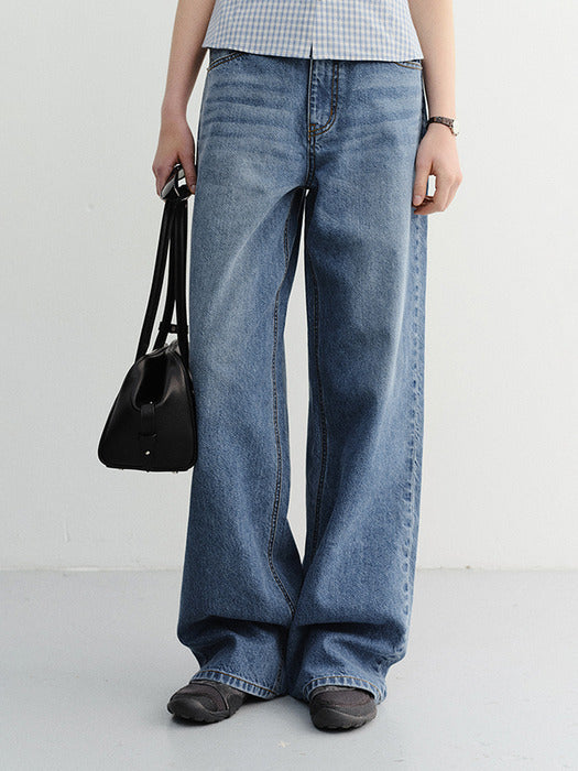 Dunst Summer Relaxed Wide Jeans Classic Blue