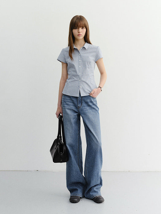 Dunst Summer Relaxed Wide Jeans Classic Blue
