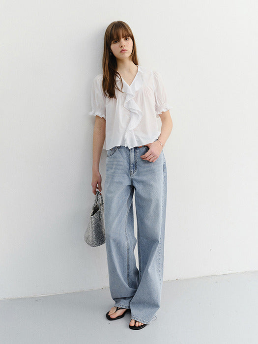 Dunst Summer Relaxed Wide Jeans Light Blue
